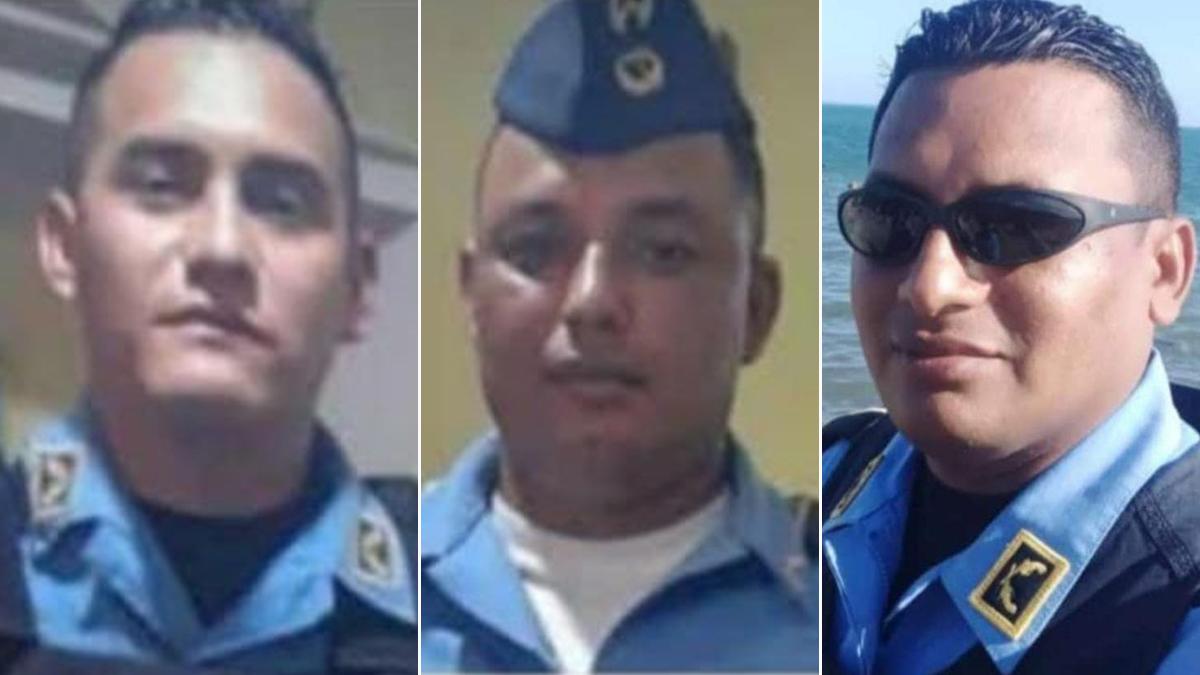 Foto en vida de los tres policías asesinados en Trujillo, Colón.