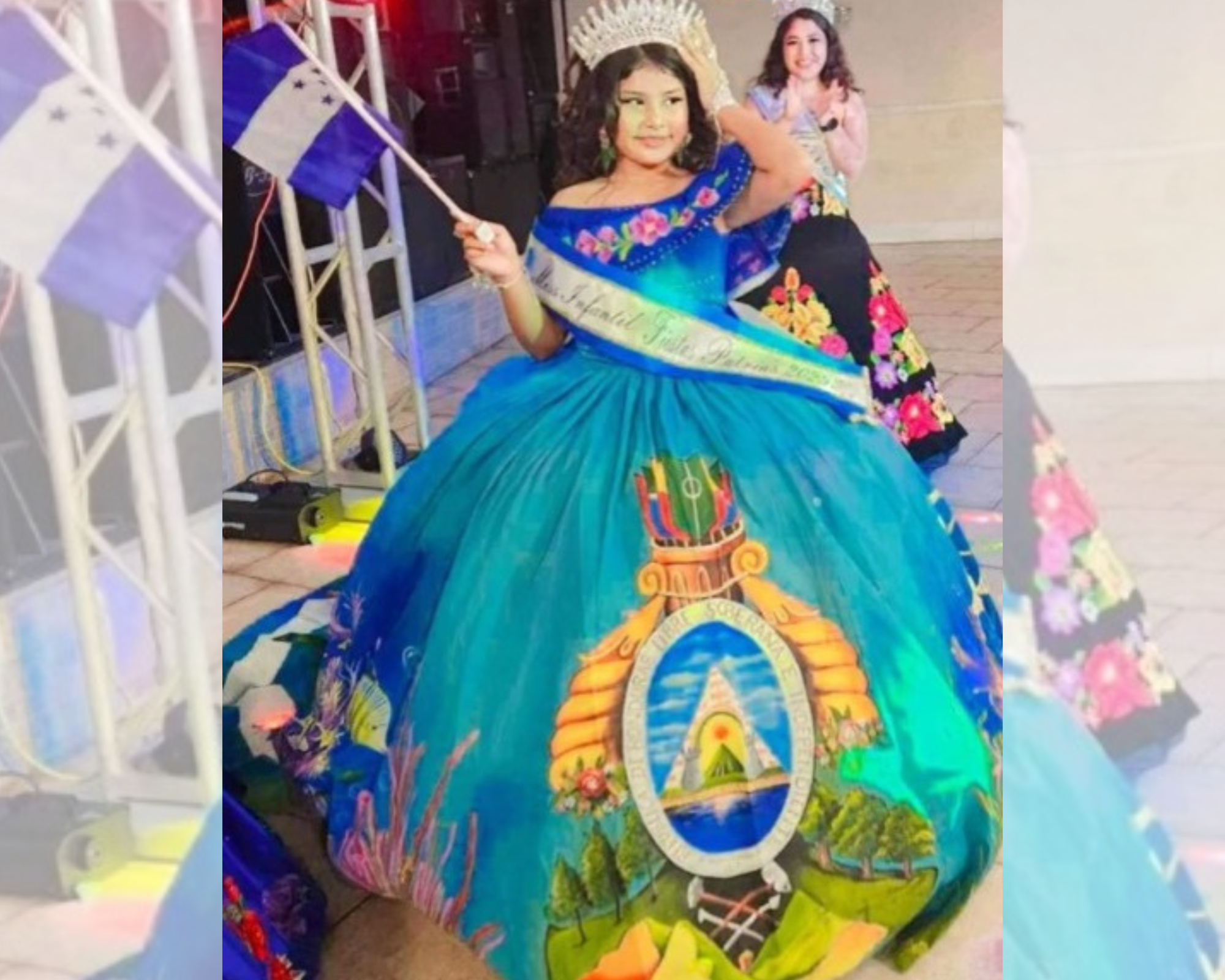 Video: Niña impacta con espectacular vestido alusivo a Honduras